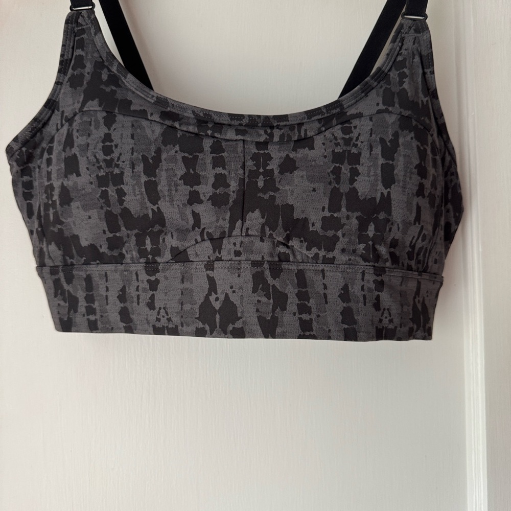 Gray Patterned Sports Bra